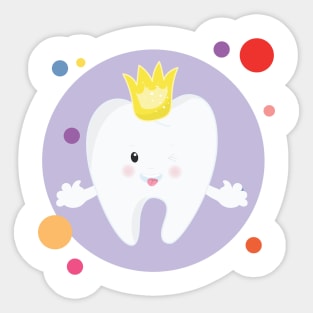 Queen King Shiny Clean Cute Kawaii Tooth Sticker